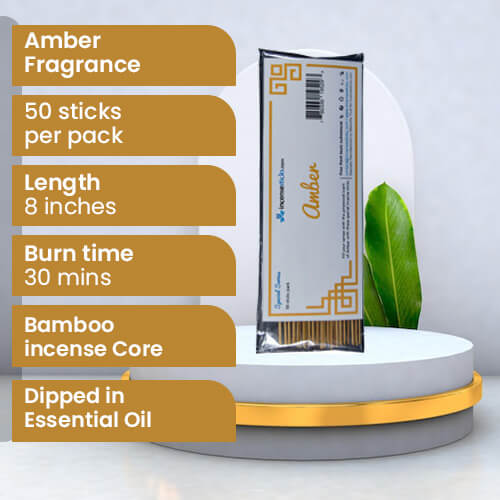 Amber Incense 8" 50 Sticks