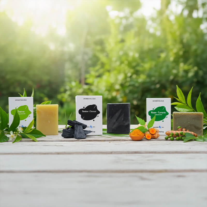 Assorted Bar Soaps Set - 3-pack handmade natural soaps, 2.64oz each