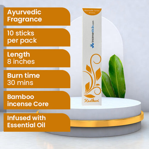 Kasthuri Incense 8" 10 Sticks