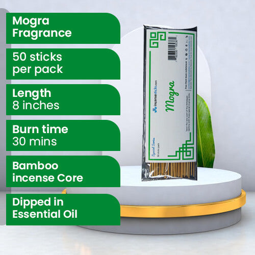 Mogra Incense 8" 50 Sticks