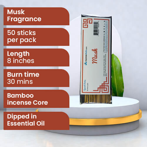 Musk Incense 8" 50 Sticks