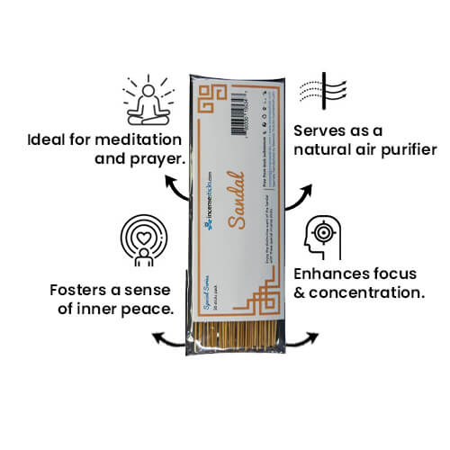 Sandal Incense 8" 50 Sticks