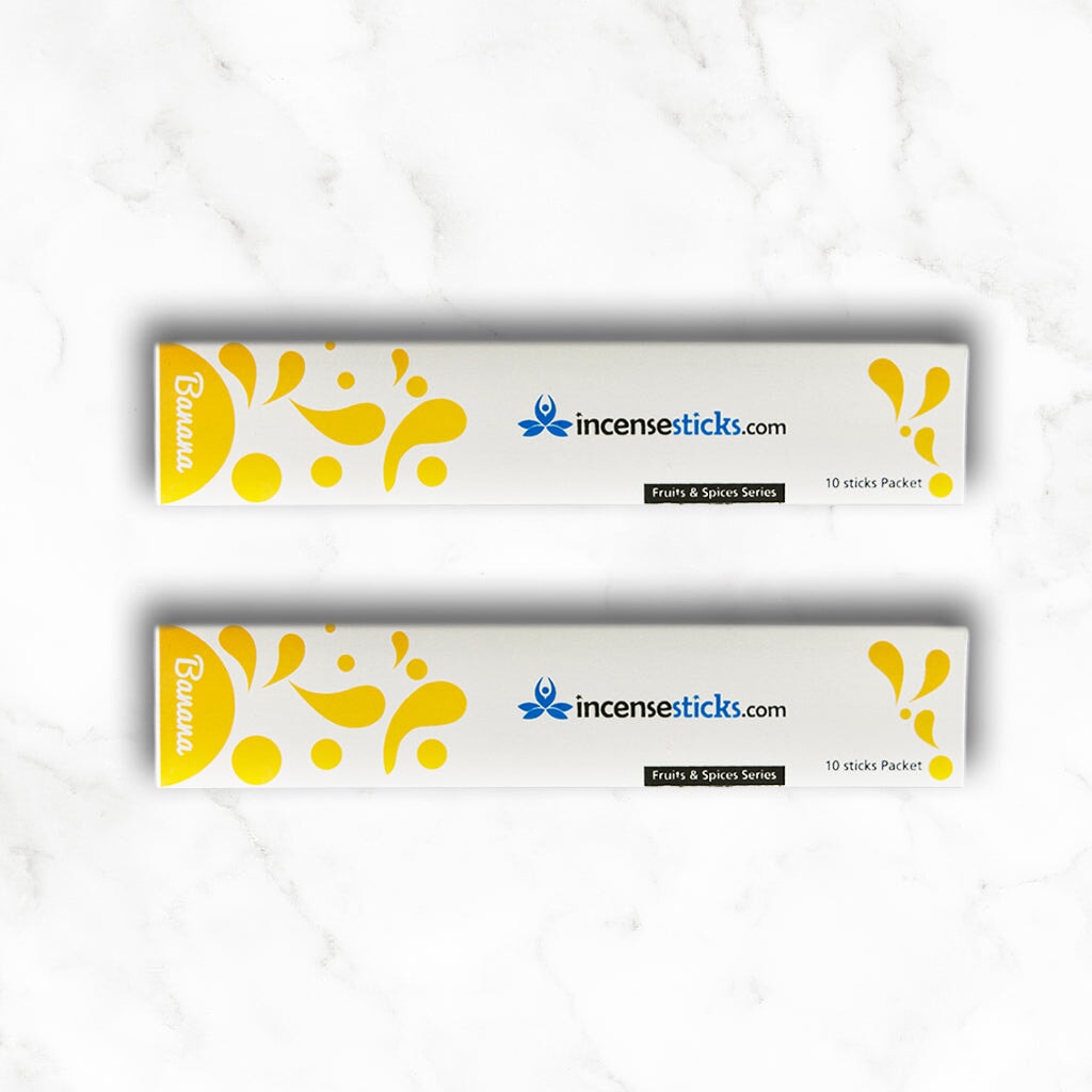 Banana Incense Sticks 8" inch 10 Sticks Fruits & Spices 2 Packs
