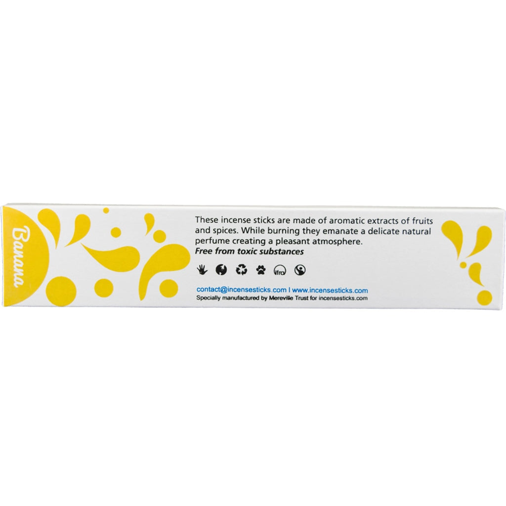 Banana Incense Sticks 8" inch 10 Sticks Fruits & Spices
