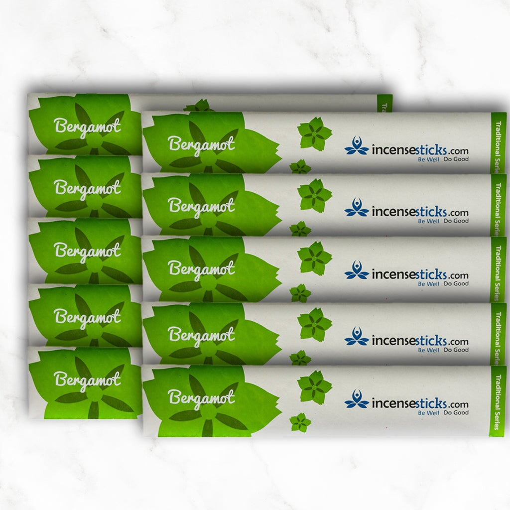 Bergamot incense 8" 10 Sticks Traditional Incense 10 Packs