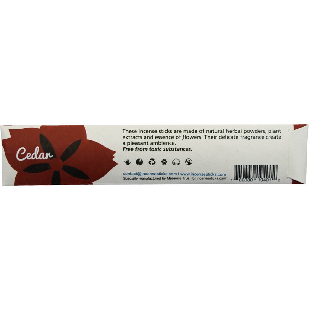 Cedar Incense 8" 10 Sticks Traditional Incense 1 Pack