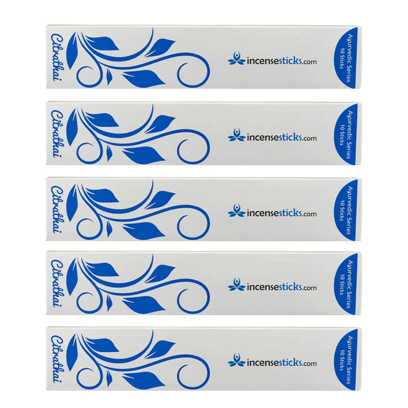Citrathai Incense 8" 10 Sticks Ayurvedic incense 5 Packs