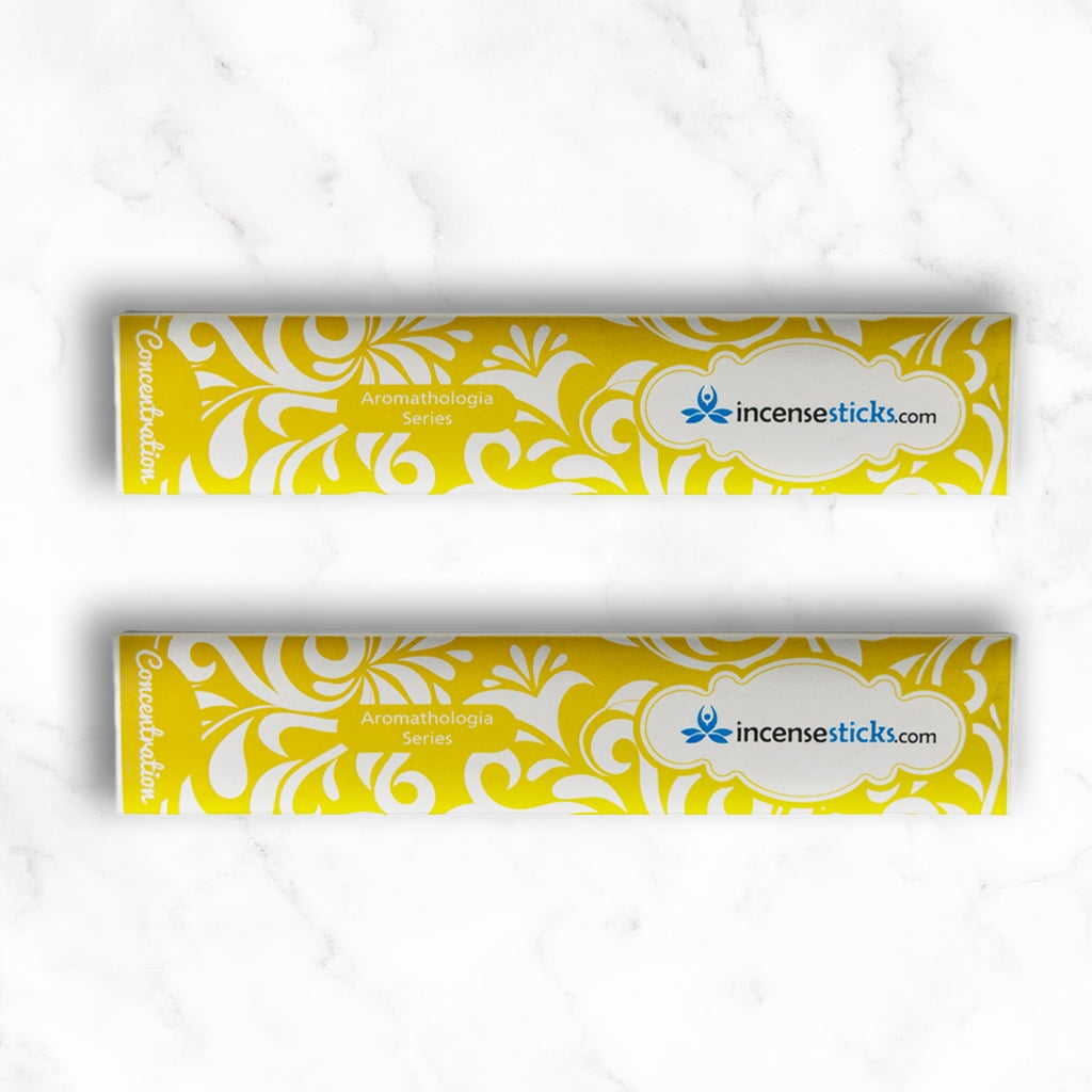Concentration Incense 8" 12 Sticks Aromatologia Incense Sticks 2 Packs