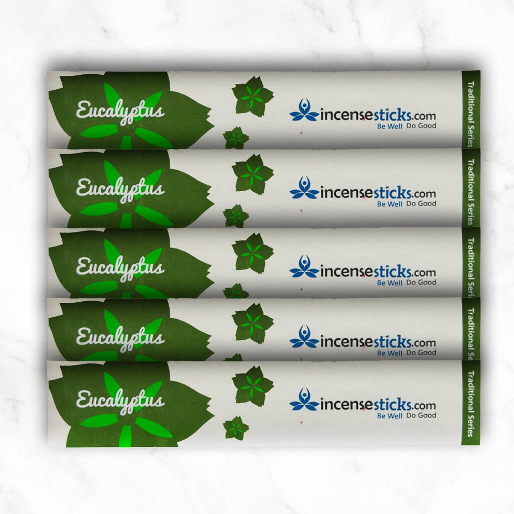 Eucalyptus Incense 8" 10 Sticks Traditional Incense 5 Packs 