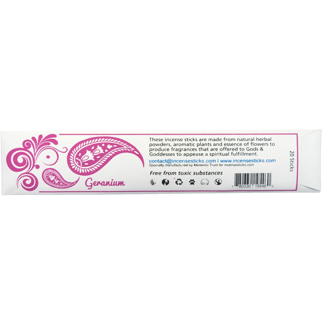 Geranium Incense 10" 20 Sticks Offering incense