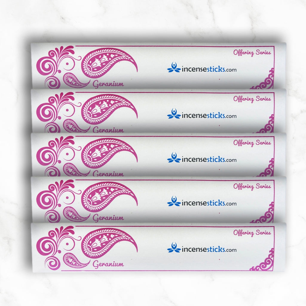 Geranium Incense 10" 20 Sticks Offering incense 5 Packs