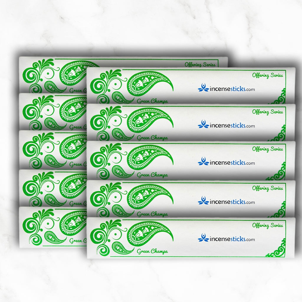 Green Champa Incense 10" 20 Sticks Offering incense 10 Packs