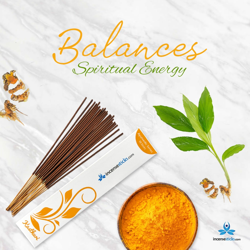 Kasthuri Incense 8" 10 Sticks Ayurvedic incense 1 Pack