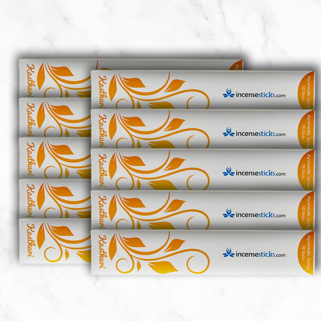Kasthuri Incense 8" 10 Sticks Ayurvedic incense 10 Packs