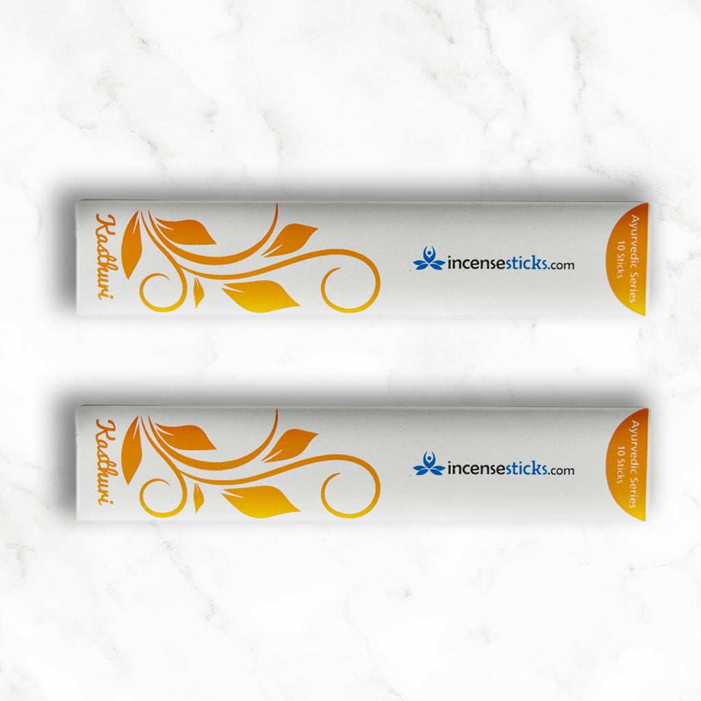 Kasthuri Incense 8" 10 Sticks Ayurvedic incense 2 Packs