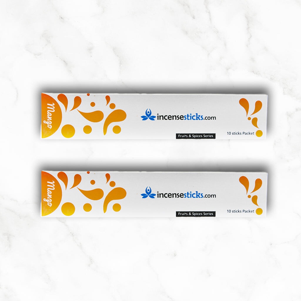 Mango Incense 8" inch 10 Sticks Fruits & Spices 2 Packs