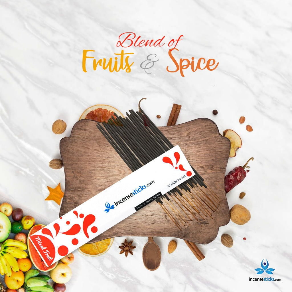 Mixed Fruit Incense 8" inch 10 Sticks Fruits & Spices