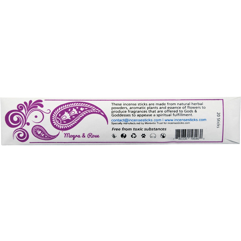 Mogra & Rose Incense 10" 20 Sticks Offering incense 