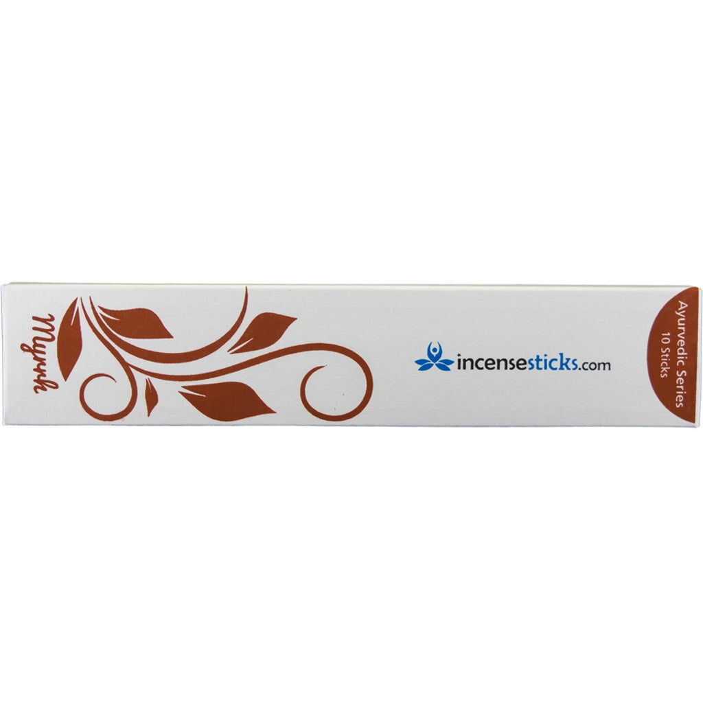 Myrrh Incense 8" 10 Sticks Ayurvedic incense 1 Pack 