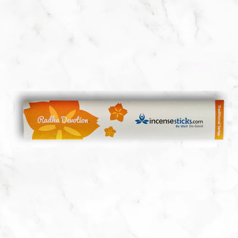 Radha Devotion Incense 8" 10 Sticks Traditional Incense 1 Pack