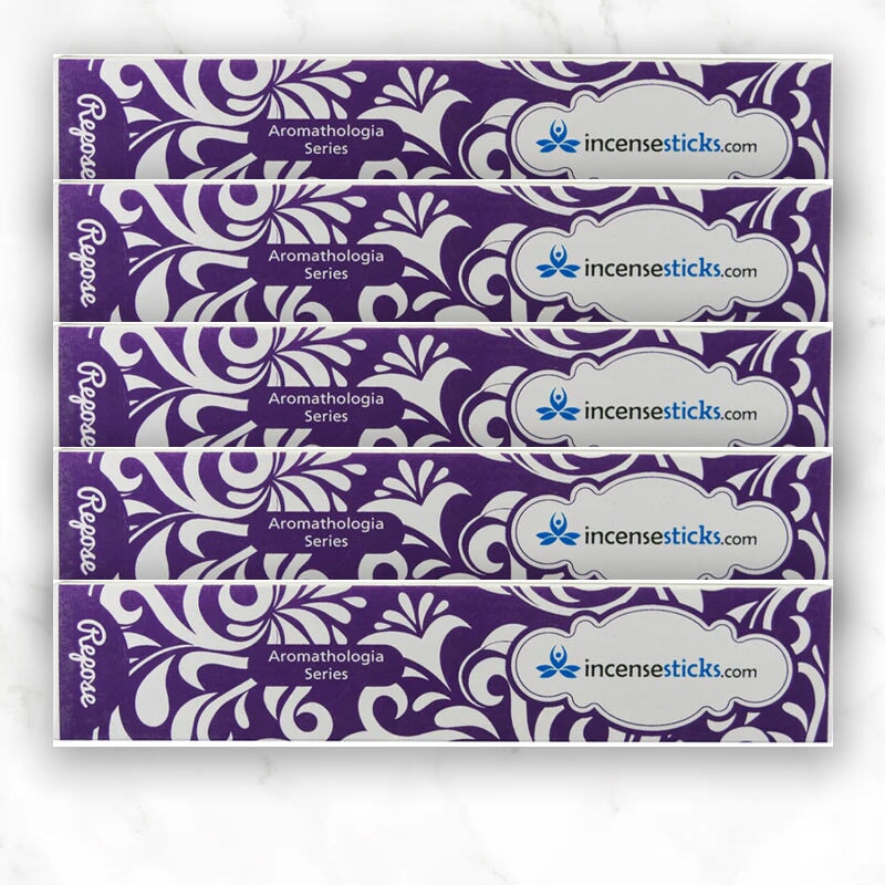 Repose Incense 8" 12 Sticks Aromatologia Incense Sticks 5 Packs