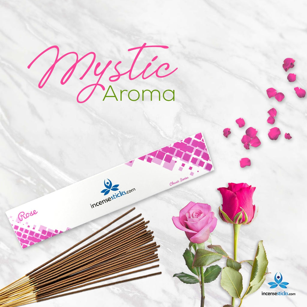 Rose Incense 10" inch 12 Sticks classic incense 1 Pack