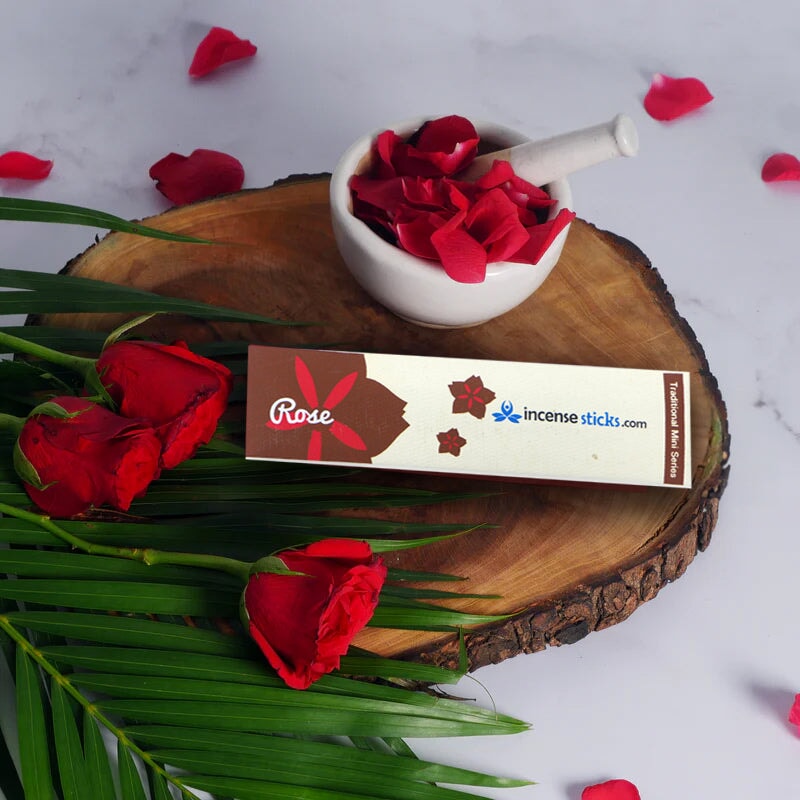 Rose Incense 4.5" 10 Sticks Mini Traditional
