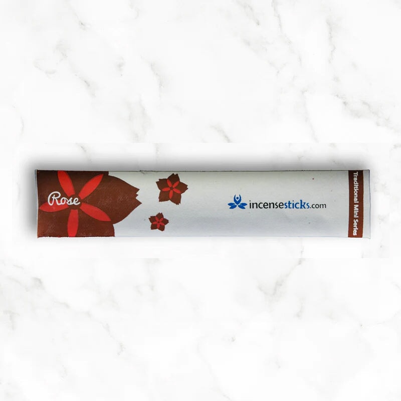 Rose Incense 8" 10 Sticks Traditional Incense 1 Pack