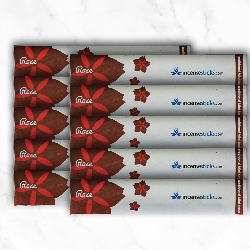 Rose Incense 8" 10 Sticks Traditional Incense 10 Packs
