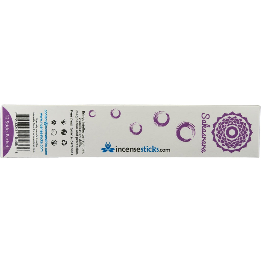Sahasrara Incense 8" inch 12 Sticks Chakra incense