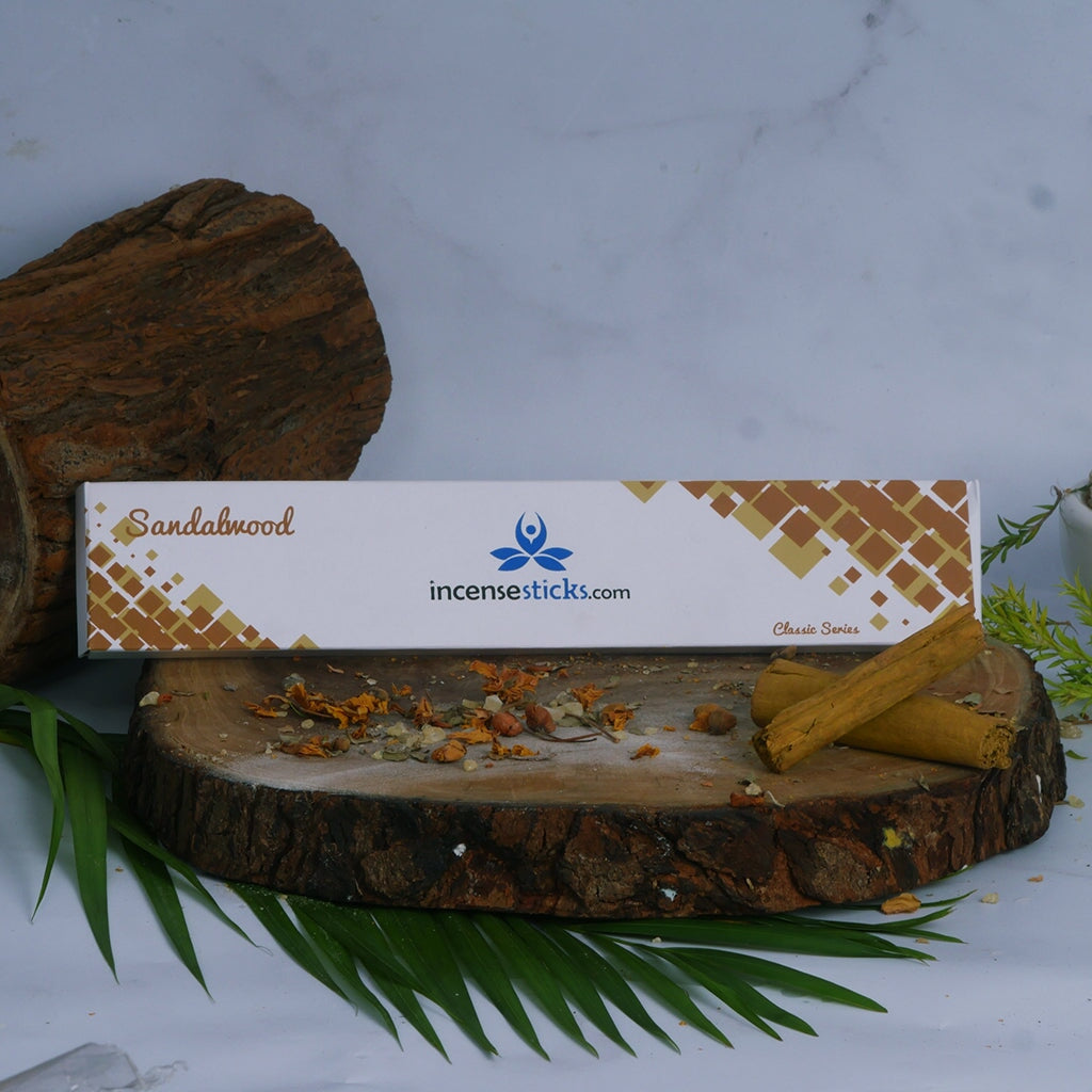 Sandalwood Incense 10" inch 12 Sticks classic incense