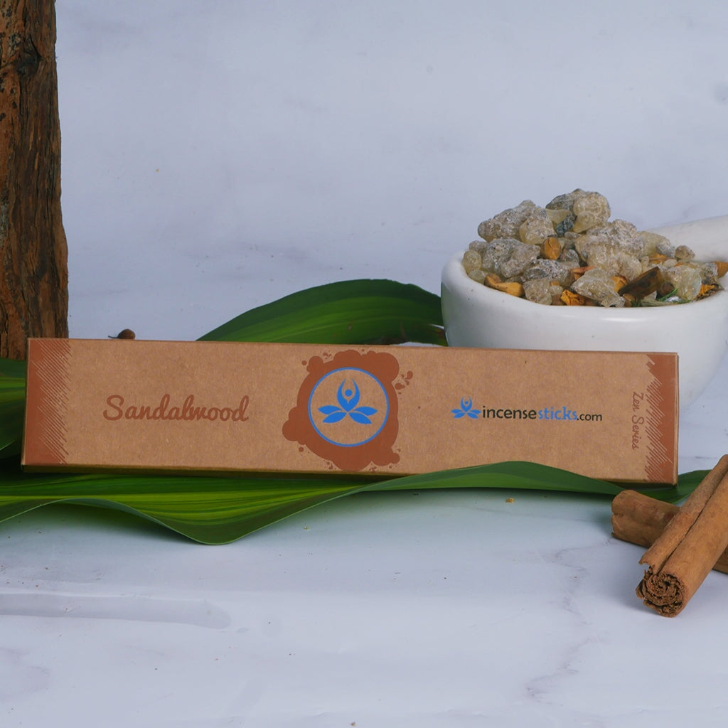Sandalwood Incense 8" inch 12 Sticks Zen Incense 1 Pack