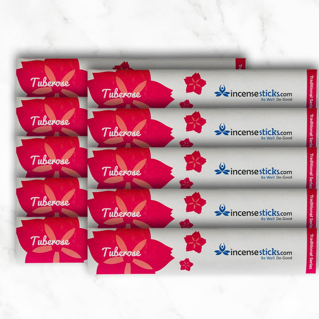 Tuberose Incense 8" 10 Sticks Traditional Incense 10 Packs 