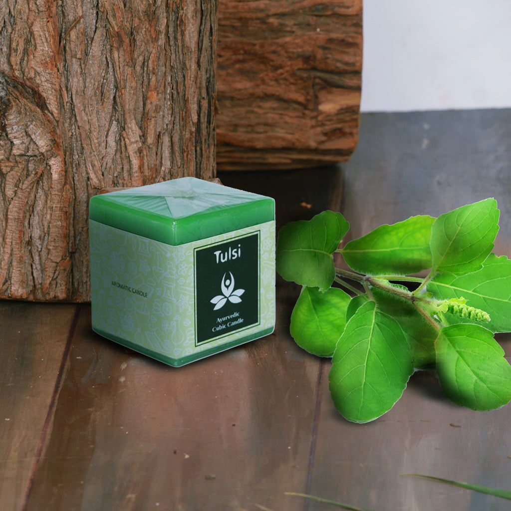 Tulsi Ayurvedic Cubic Candle Ayurvedic Cubic Candles 