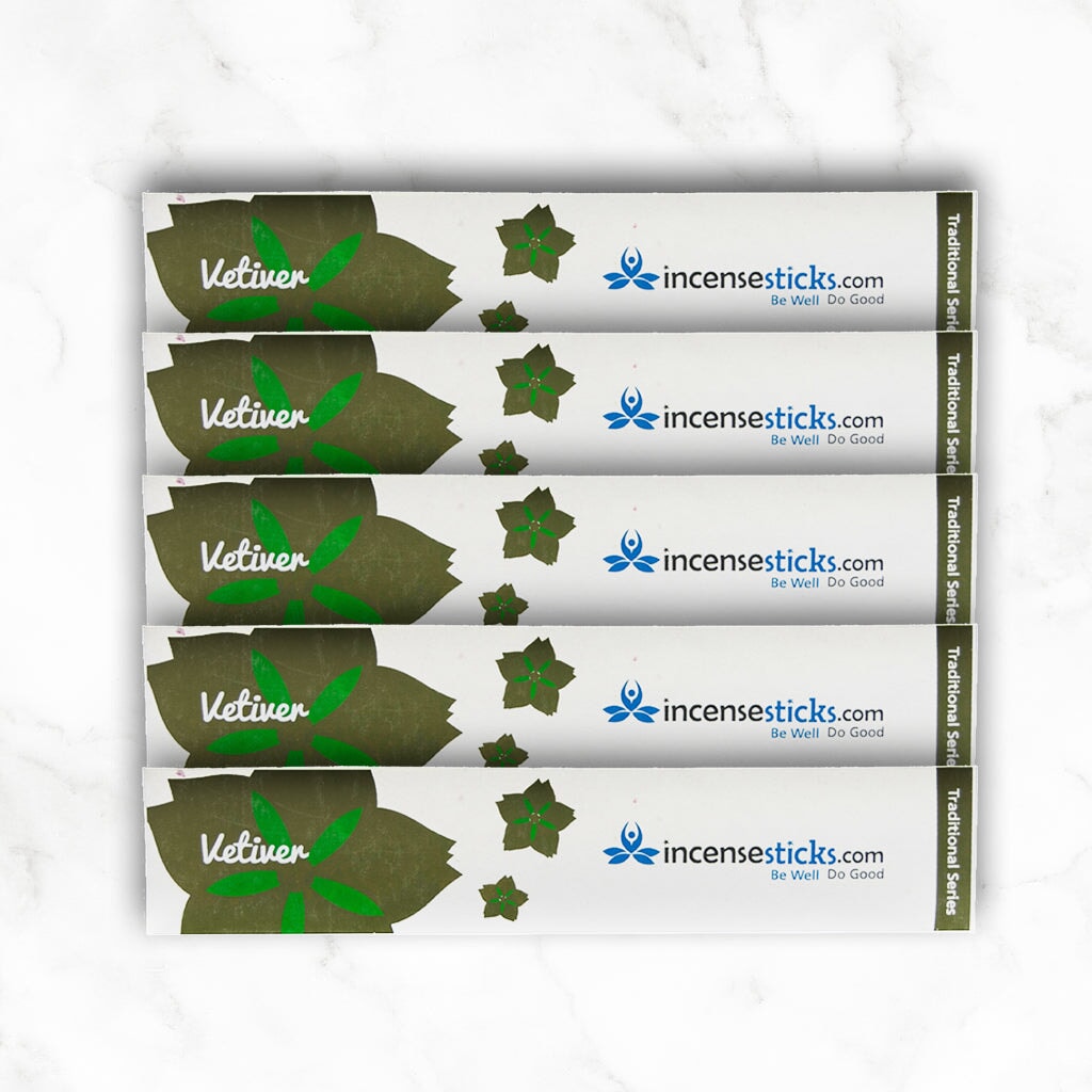 Vetiver Incense 8" 10 Sticks Traditional Incense 5 Packs