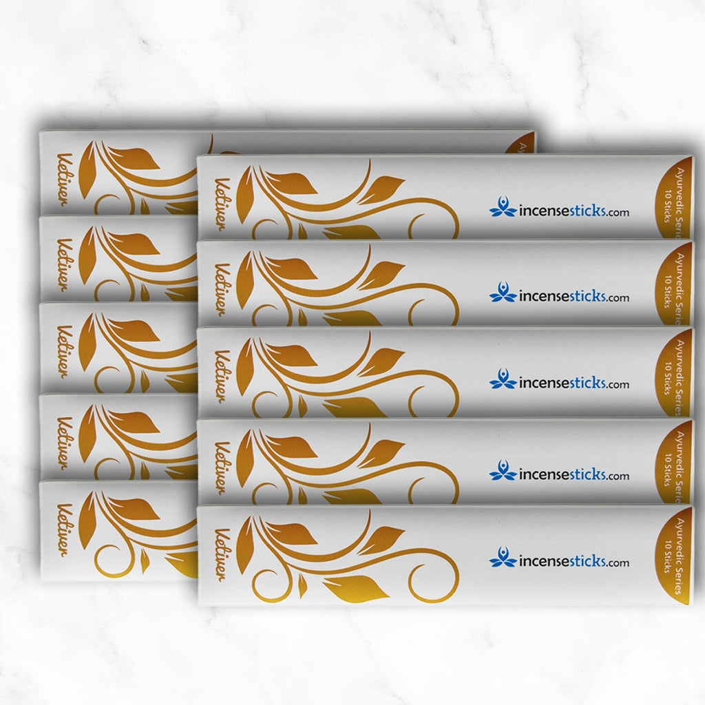 Vetiver Incense Sticks 8" 10 Ayurvedic incense 10 Packs