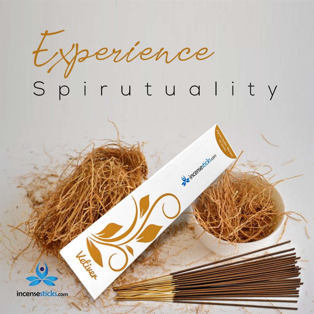 Vetiver Incense Sticks 8" 10 Ayurvedic incense