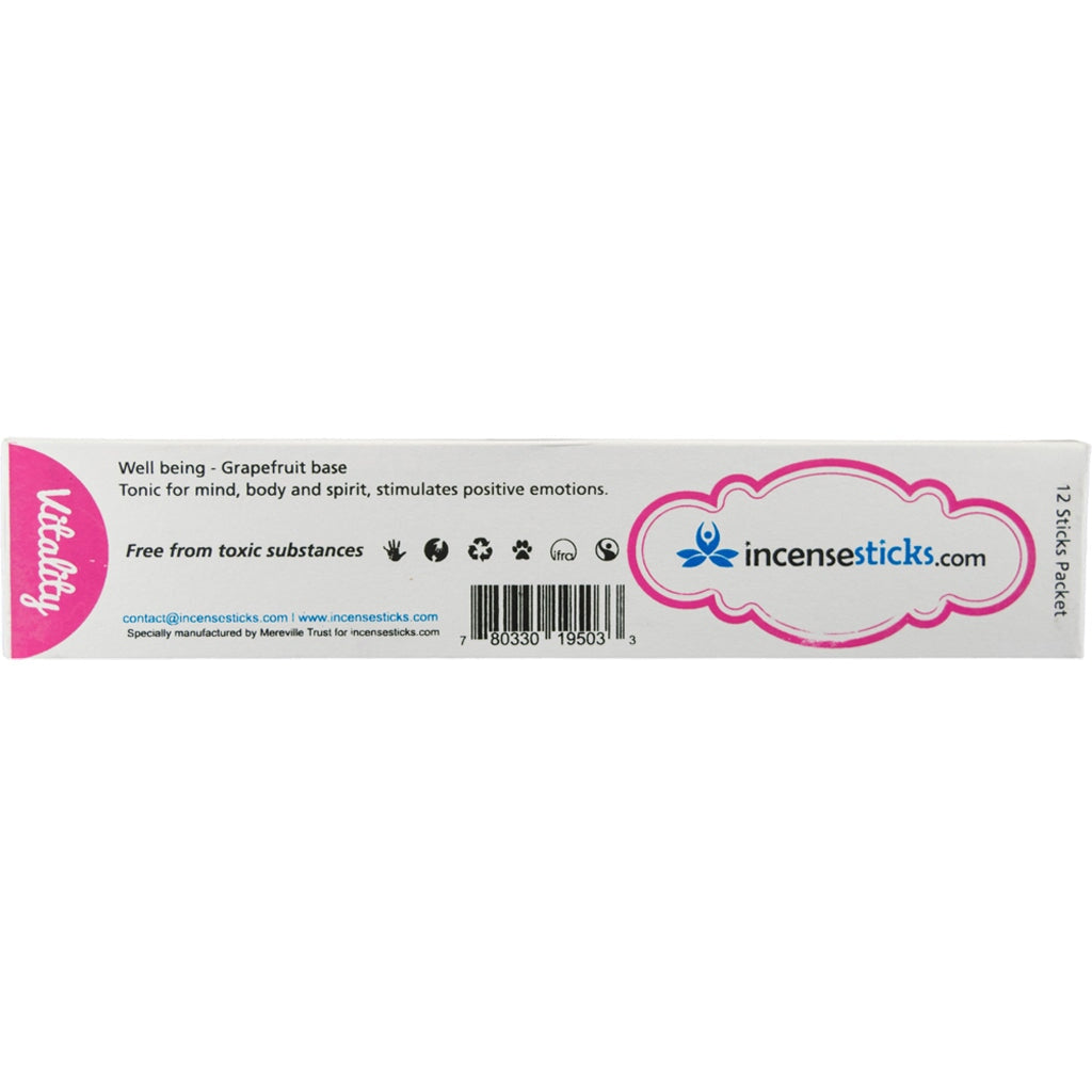 Vitality Incense 8" 12 Sticks Aromatologia Incense Sticks