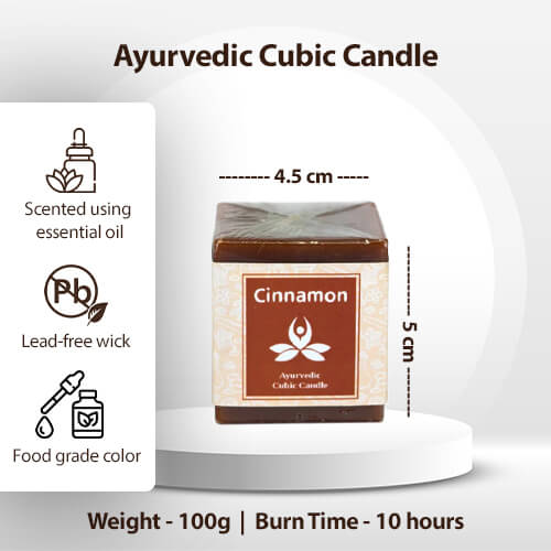 Cinnamon Ayurvedic Cubic Candle