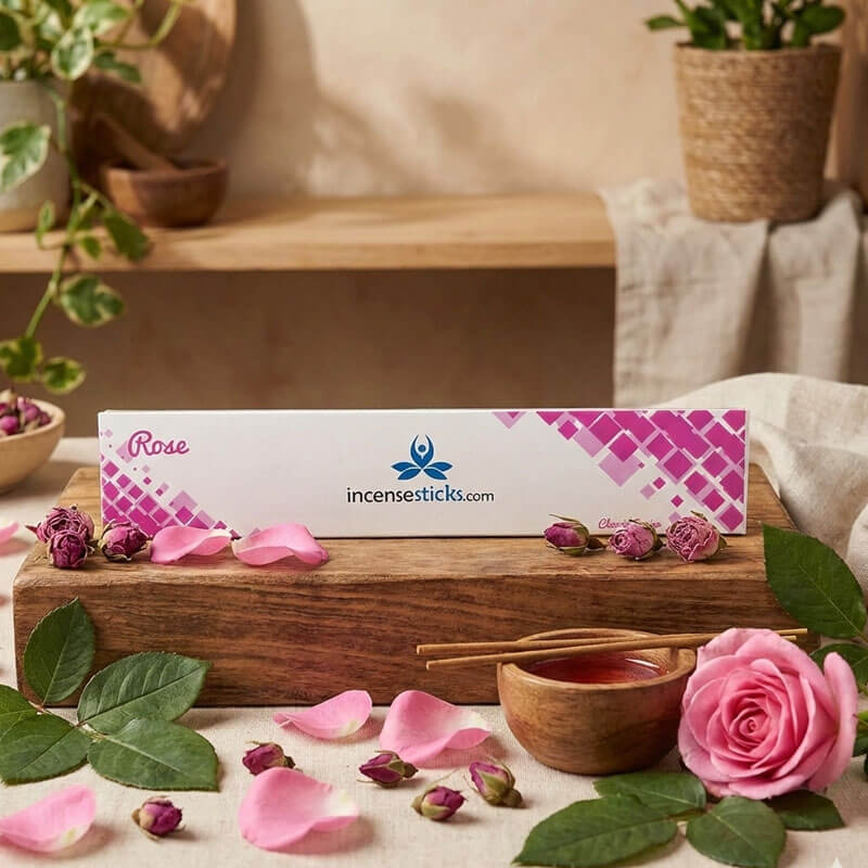 Rose Incense 10" inch 12 Sticks