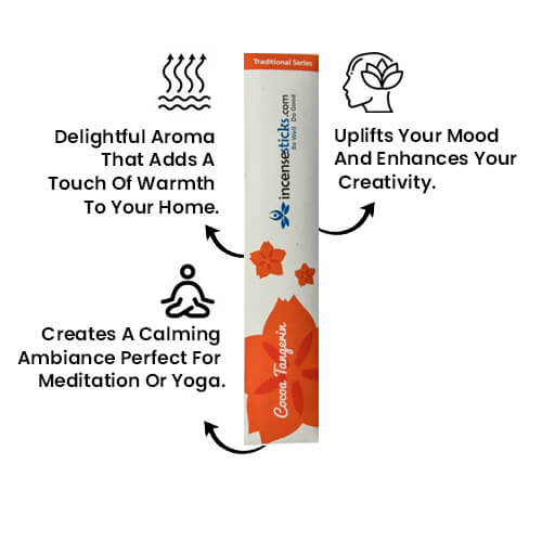 Cocoa Tangerine Incense 8" 10 Sticks