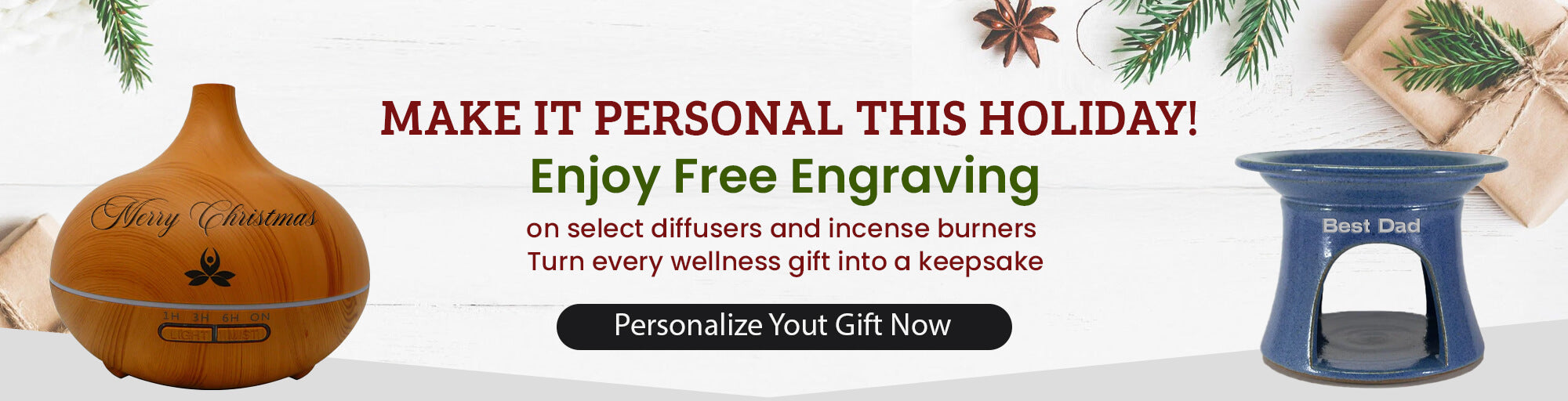 Free Engraving On Select Diffusers & Incense Burners