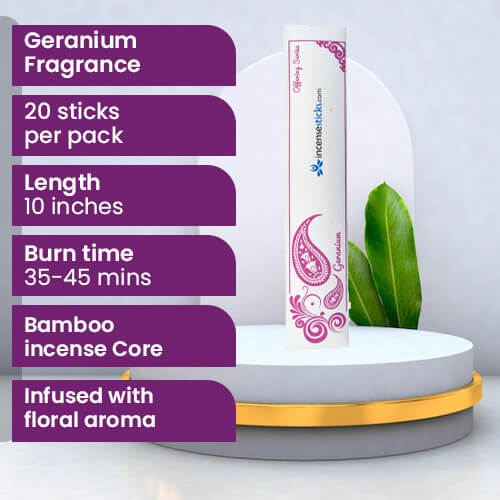 Geranium Incense 10" 20 Sticks