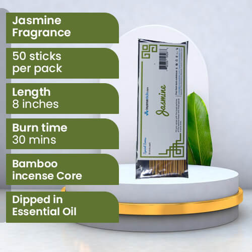 Jasmine Incense  8" 50 Sticks