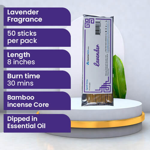 Lavender Incense  8" 50 Sticks