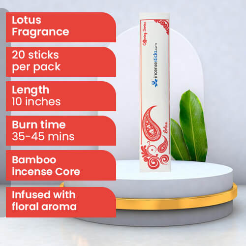 Lotus Incense 10" 20 Sticks