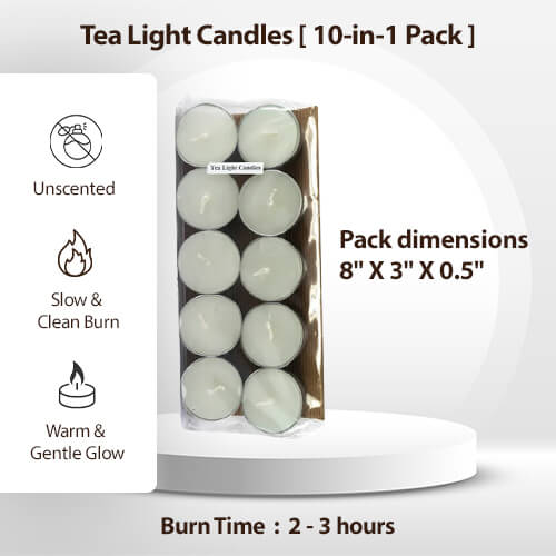 Tea Light Candles (10-in-1 pack)