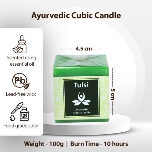 Tulsi Ayurvedic Cubic Candle