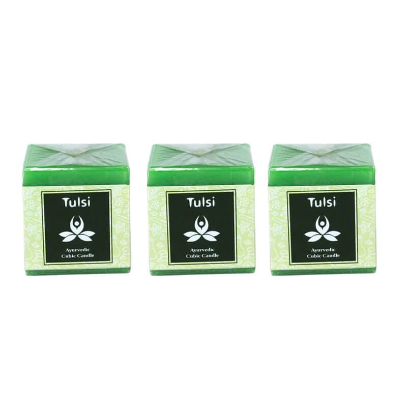 Tulsi Ayurvedic Cubic Candle