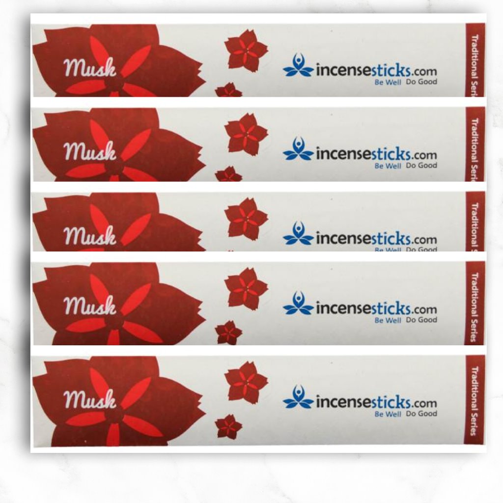 Musk Incense 4.5" 10 Sticks Mini Traditional 5 Packs 